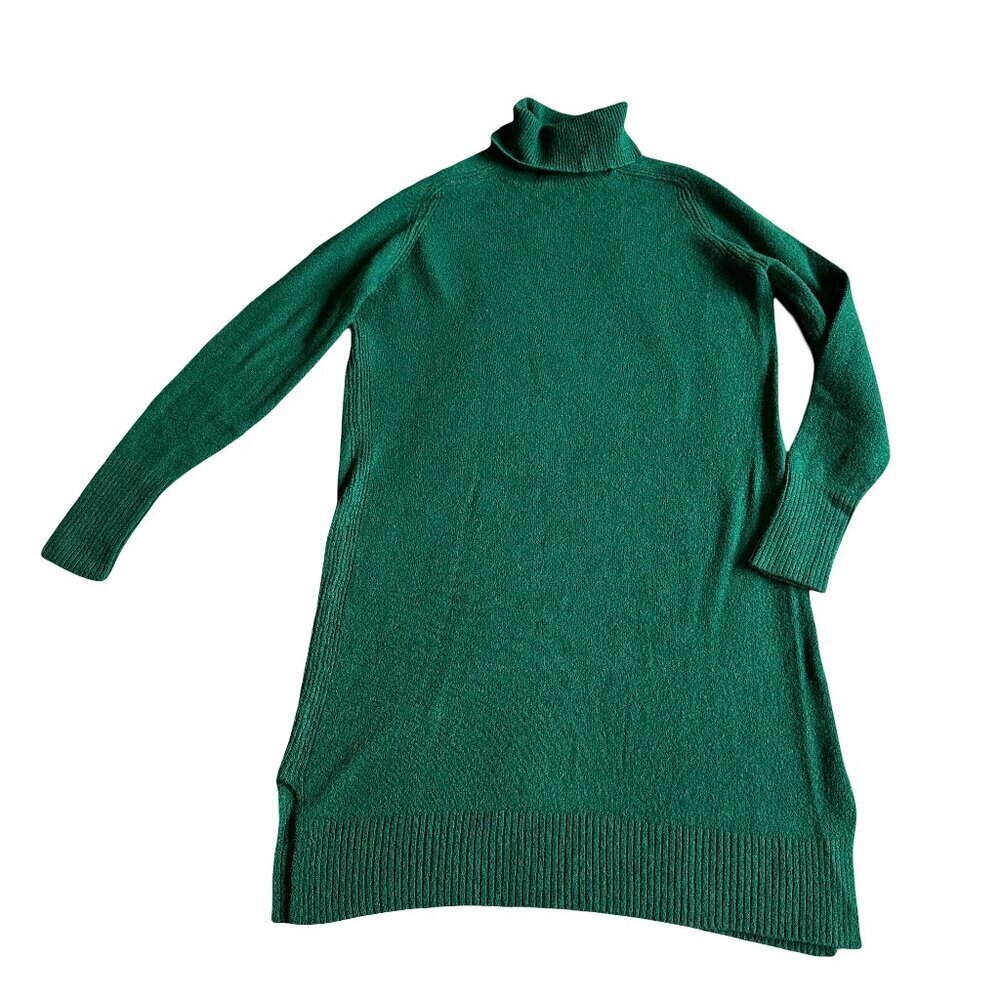 J. Crew Green Turtleneck Sweater Dress Aplaca Wool Blend Size Small Women's